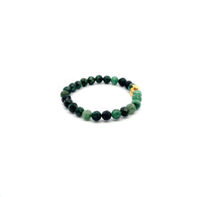 Load image into Gallery viewer, 18K Gold Money Bag Lucky Charm Bracelet Gemstones Emerald May Birthstones 6mm
