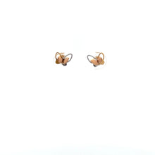 Load image into Gallery viewer, 18K Gold Earrings Butterfly Tricolor White Yellow Rose Gold Tiny 1.10 grams - Rafant
