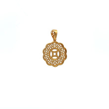 Load image into Gallery viewer, 18K Gold Pendant  Good Fortune Coin White Yellow Gold 2.14 grams - Rafant
