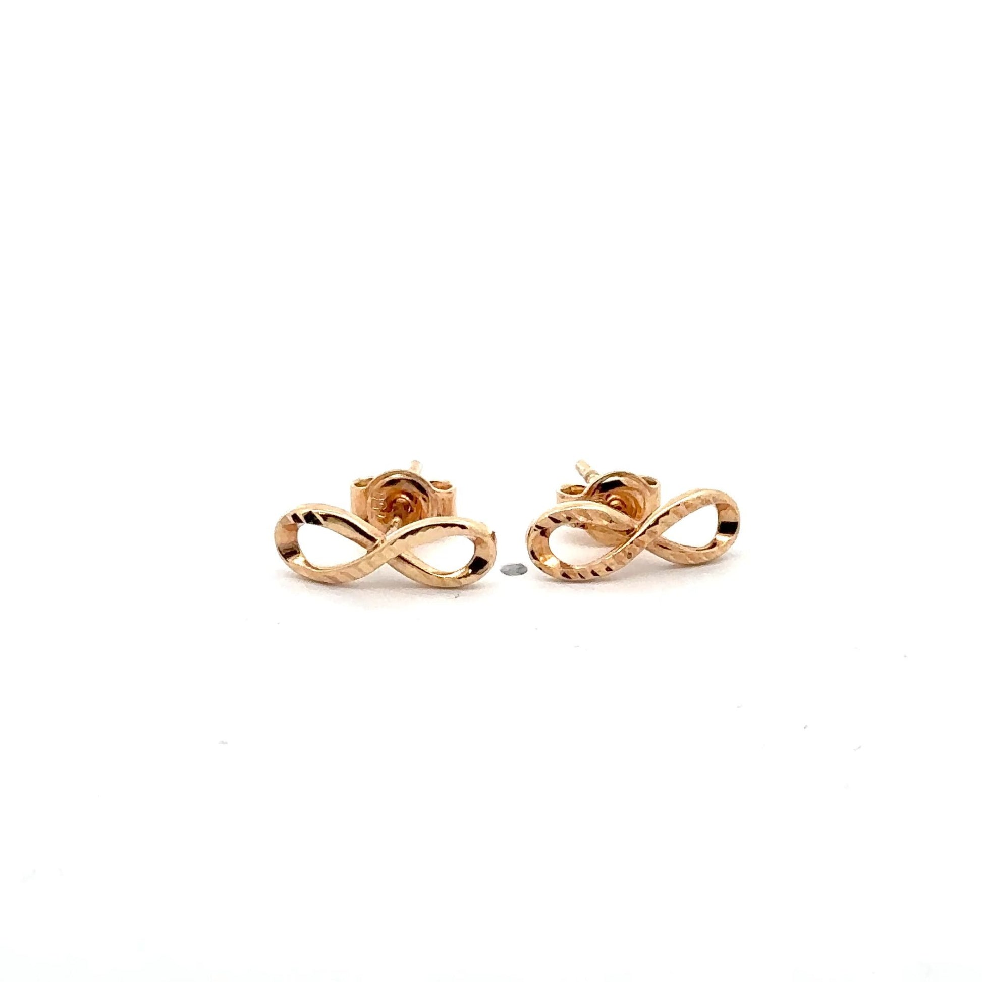 18K Gold Earrings Stud Infinity 1.47 grams - Rafant
