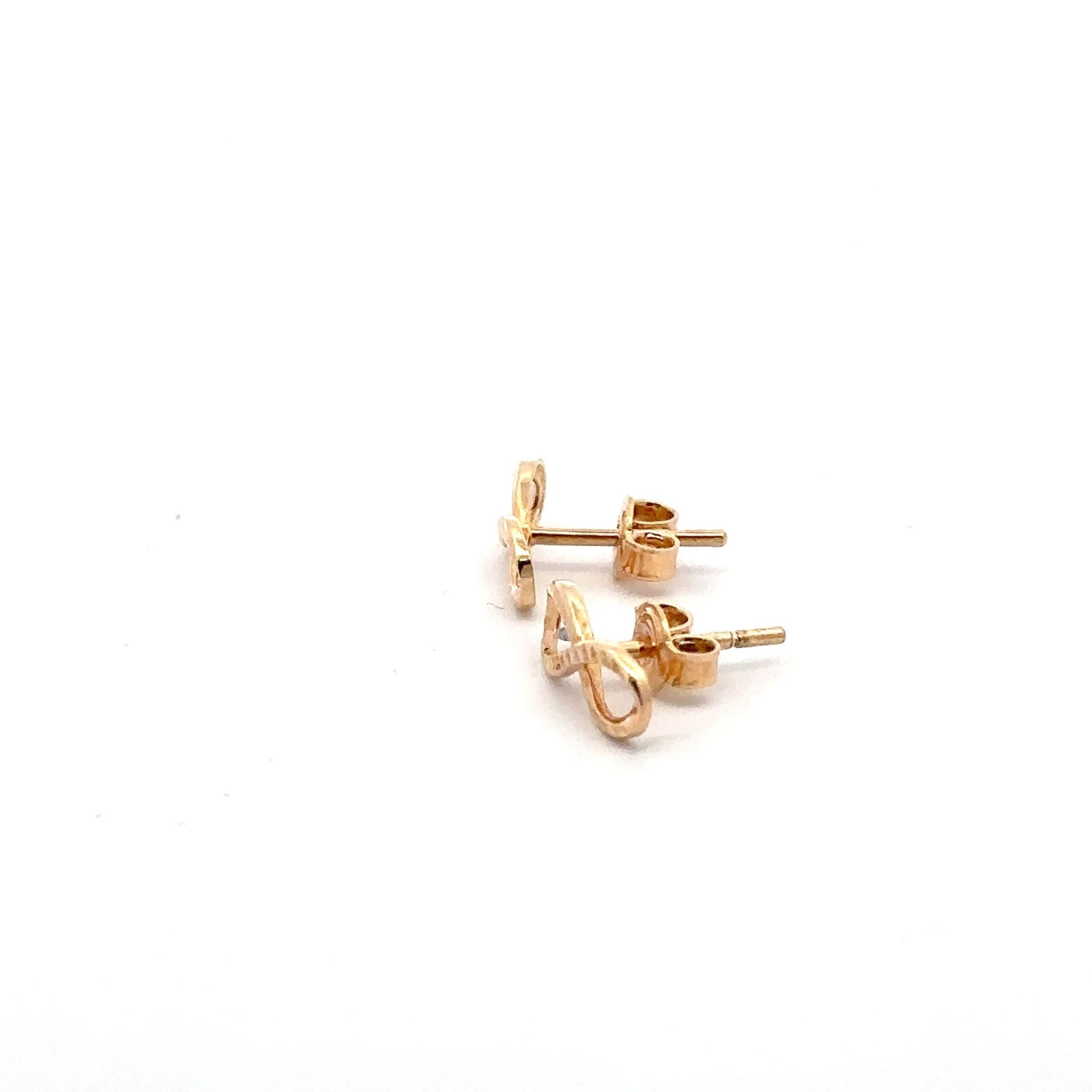18K Gold Earrings Stud Infinity 1.47 grams - Rafant
