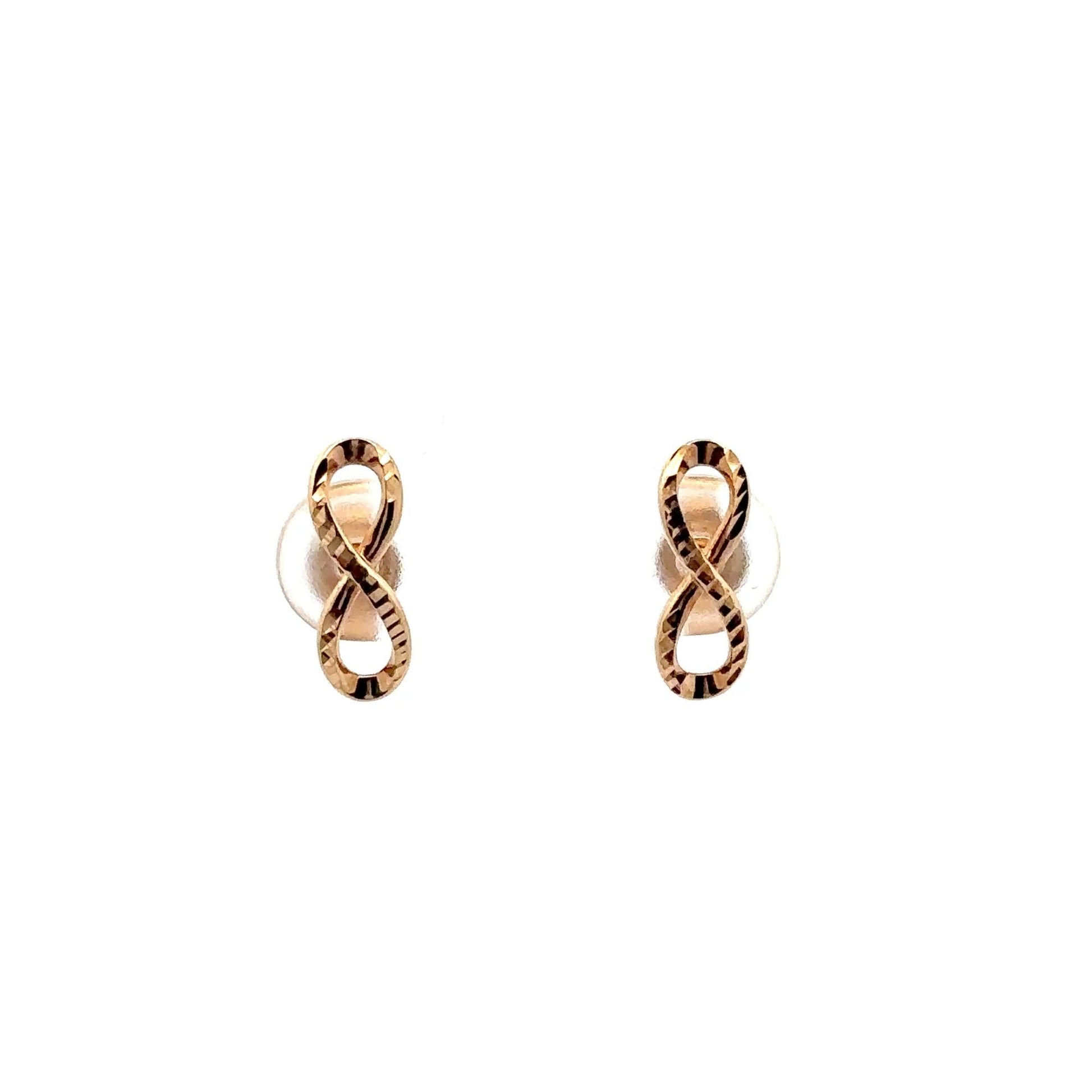 18K Gold Earrings Stud Infinity 1.47 grams - Rafant