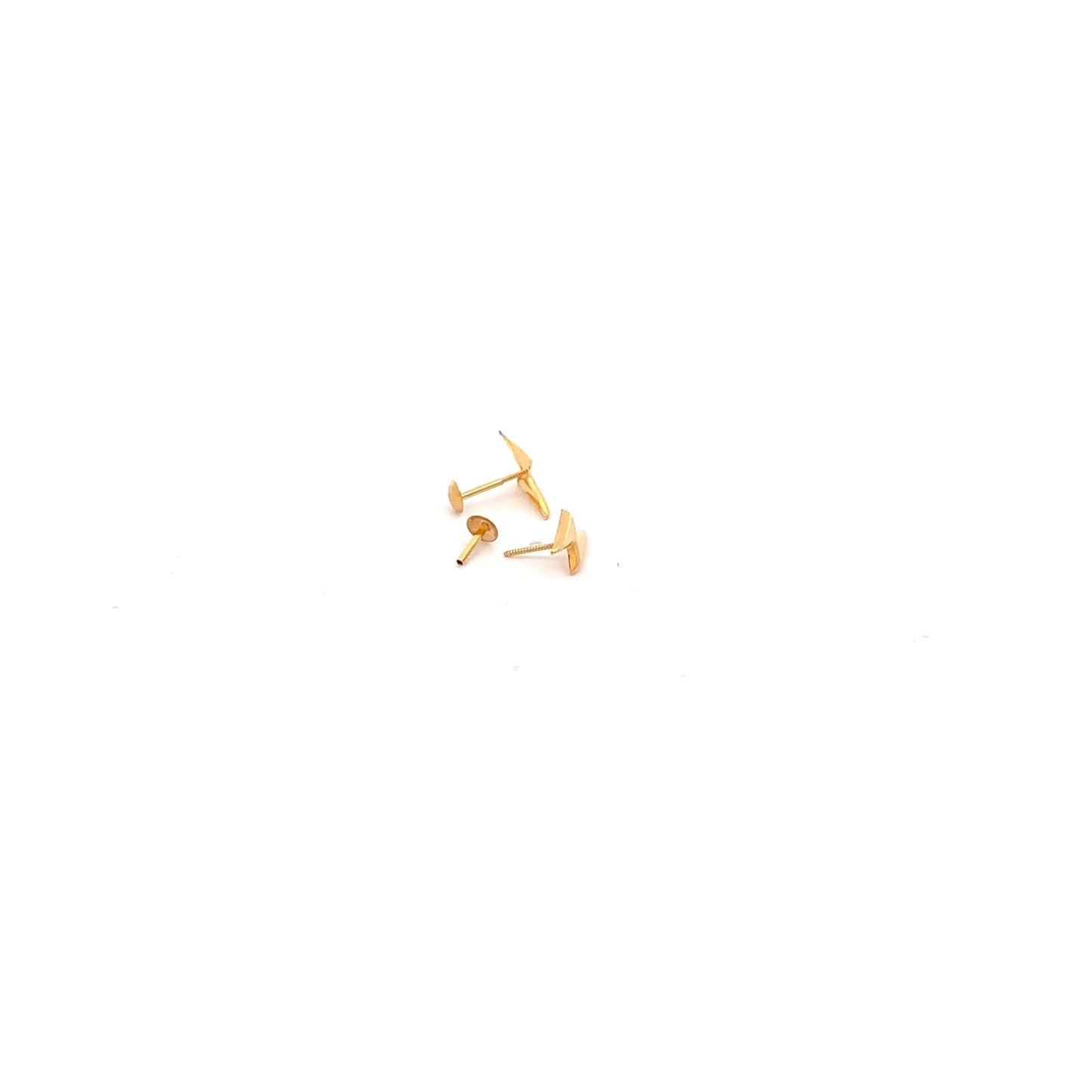 18K Gold Earrings Screw Type Lightning - Rafant