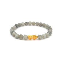 Load image into Gallery viewer, 24K Gold Piyao Pixiu Lucky Charm Bracelet Gemstones Labradorite 6mm - Rafant
