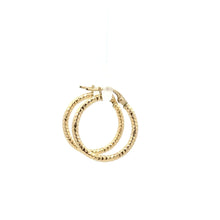 Load image into Gallery viewer, 18K Gold Earrings Hoops Small Textured 1.14 grams - Rafant
