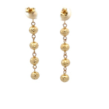 Load image into Gallery viewer, 18K Gold Earrings Dangle Drop Beads Balls 2.03 grams - Rafant
