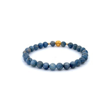 Load image into Gallery viewer, 18K Gold Money Ball Lucky Charm Beads Bracelet Gemstones Kyanite 6mm - Rafant

