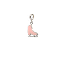 Load image into Gallery viewer, 925 Sterling Silver Charm Ice Skates Pink Dangle  For Charm Bracelet Necklace

