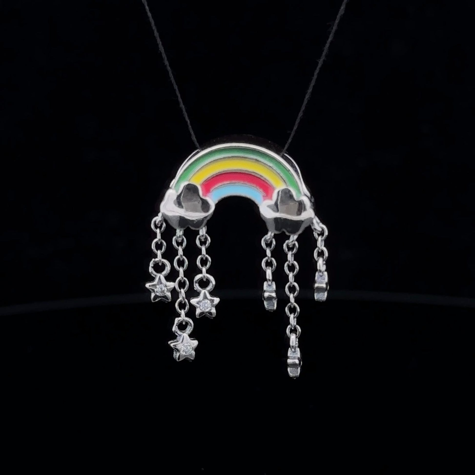925 Sterling Silver Charm Bead Rainbow Stars For Charm Bracelet Necklace - Rafant
