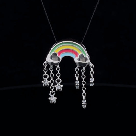925 Sterling Silver Charm Bead Rainbow Stars For Charm Bracelet Necklace - Rafant
