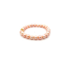 Load image into Gallery viewer, 18K Gold Money Bag Lucky Charm Natural Freshwater Pink Pearls  7-8mm
