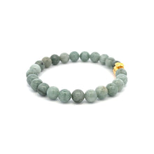 Load image into Gallery viewer, 18K Gold Money Bag Lucky Charm Bracelet Natural Burmese Jade Gemstones 6mm - Rafant
