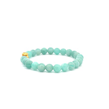 Load image into Gallery viewer, 24K Yellow Gold Money Bag Lucky Bracelet Amazonite Peru Gemstones 6mm - Rafant
