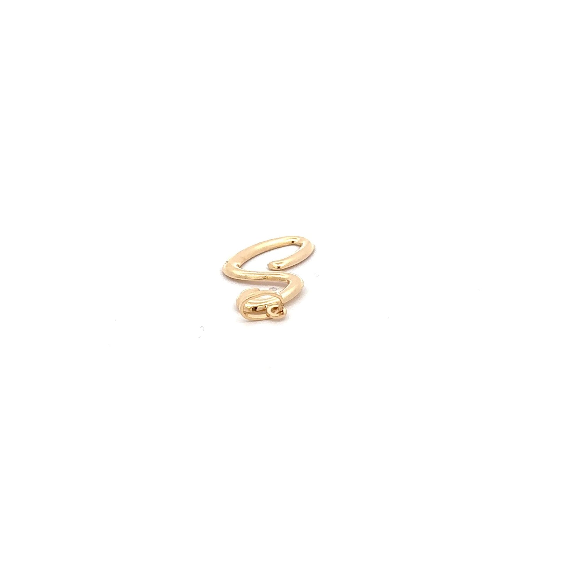18K Gold Pendant Letter Initial S - Rafant