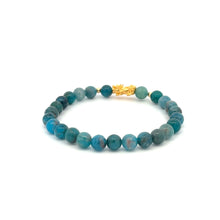 Load image into Gallery viewer, 18K Gold Dragon Pixiu Piyao Lucky Charm Beads Bracelet Gemstones Apatite 6mm - Rafant

