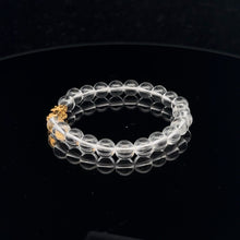 Load image into Gallery viewer, 18K Gold Dragon Pixiu Piyao Lucky Charm Bracelet Gemstones Clear Quartz 6mm
