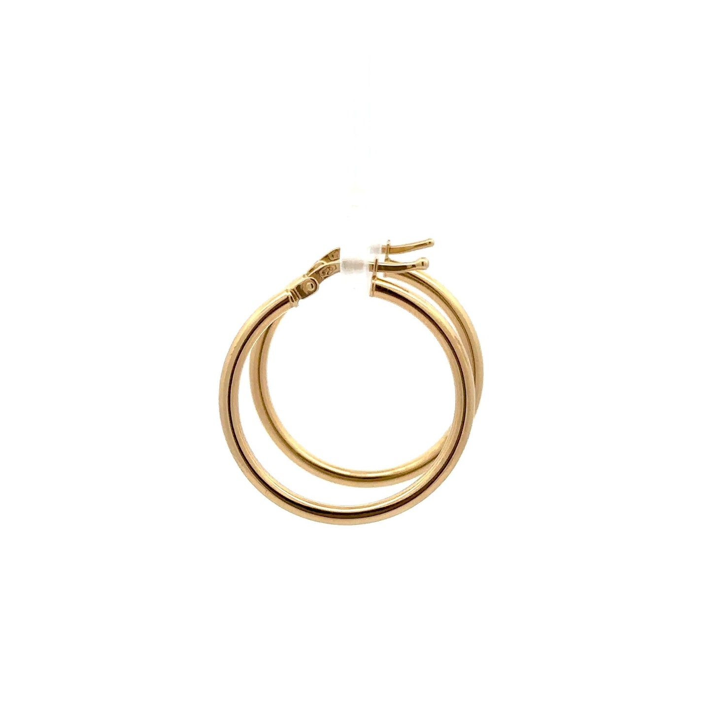 18K Gold Earrings Hoops Polished 1.64 grams - Rafant
