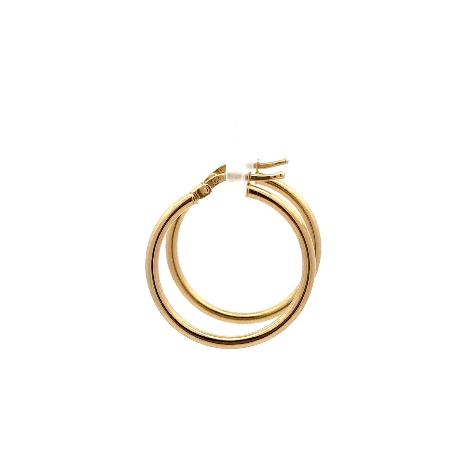 18K Gold Earrings Hoops Polished 1.64 grams - Rafant