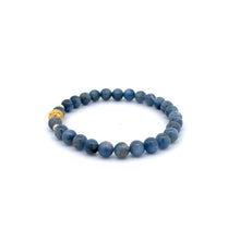 Load image into Gallery viewer, 18K Gold Money Ball Lucky Charm Beads Bracelet Gemstones Kyanite 6mm - Rafant
