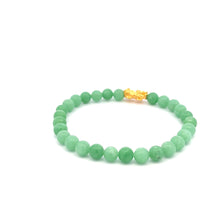 Load image into Gallery viewer, 24K Gold Piyao Pixiu Lucky Charm Bracelet Gemstones Green Jade 6mm - Rafant
