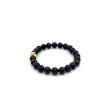 Load image into Gallery viewer, 24K Gold Money Bag Lucky Charm Stretchable Bracelet Natural Tourmaline 6mm - Rafant
