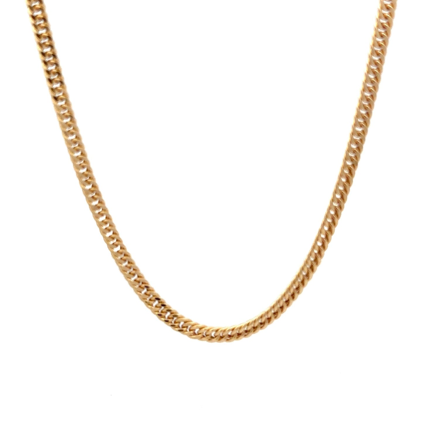 18K Gold Necklace Curb Link 20 inches Chain - Rafant