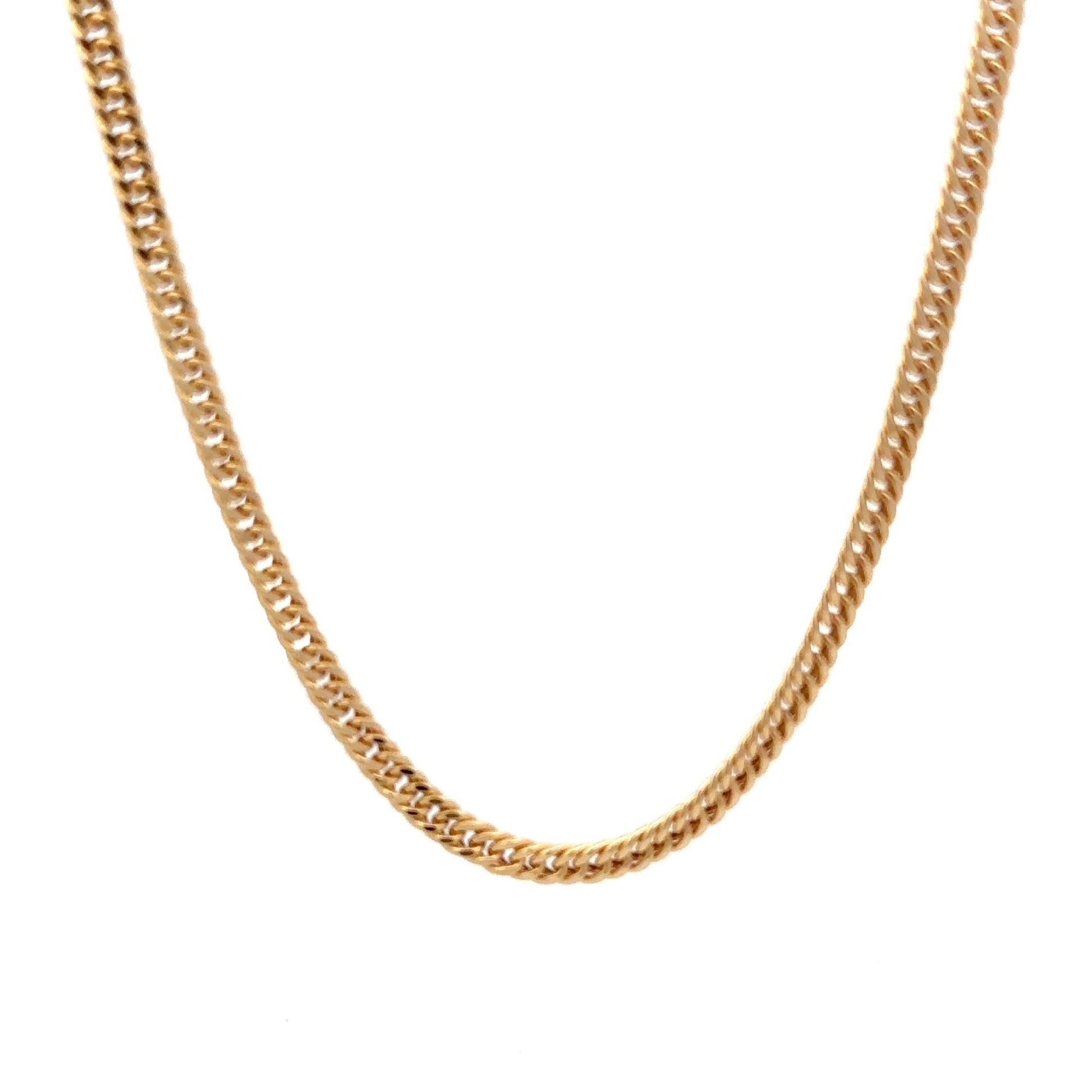 18K Gold Necklace Curb Link 20 inches Chain - Rafant