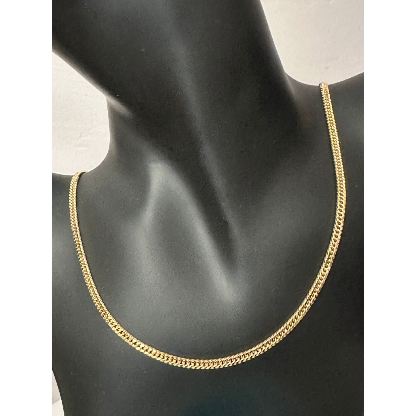 18K Gold Necklace Curb Link 20 inches Chain - Rafant