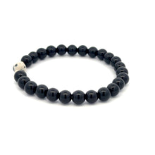 Load image into Gallery viewer, Natural Dalmatian Jasper 14K Solid Gold Bead Stretch Bracelet Choose Your Style
