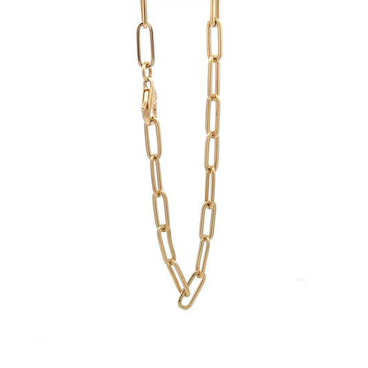 18K Gold Bracelet Paperclip Size 7.5 inches - Rafant