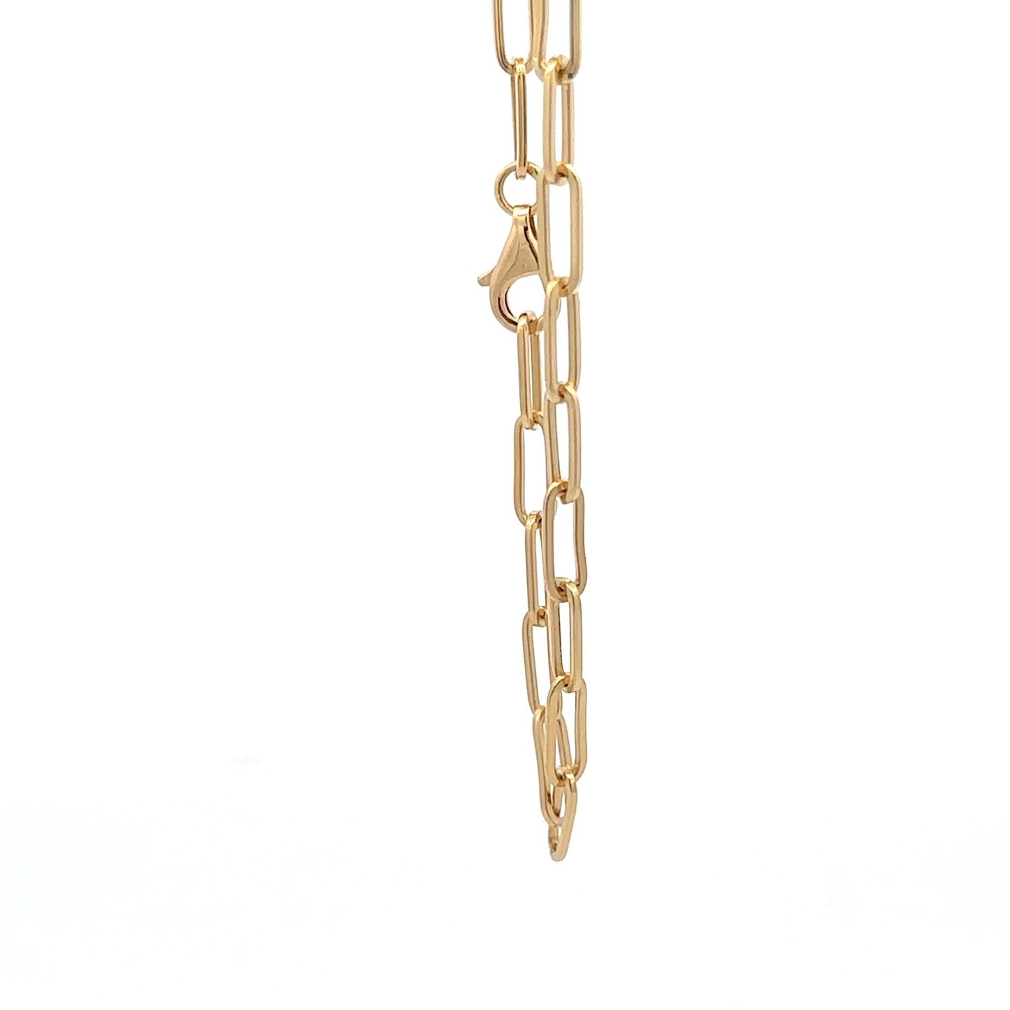 18K Gold Bracelet Paperclip Size 7.5 inches - Rafant