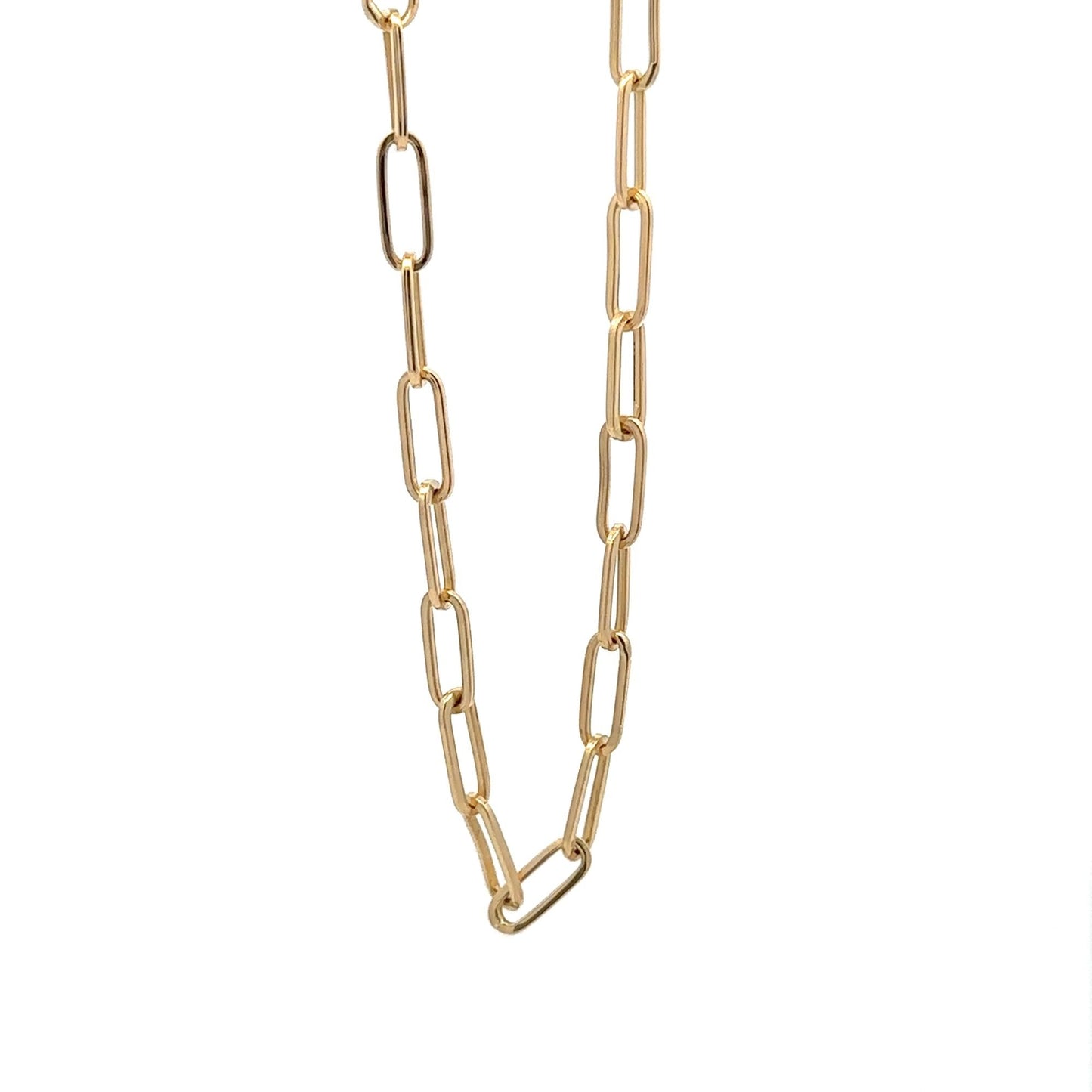 18K Gold Bracelet Paperclip Size 7.5 inches - Rafant