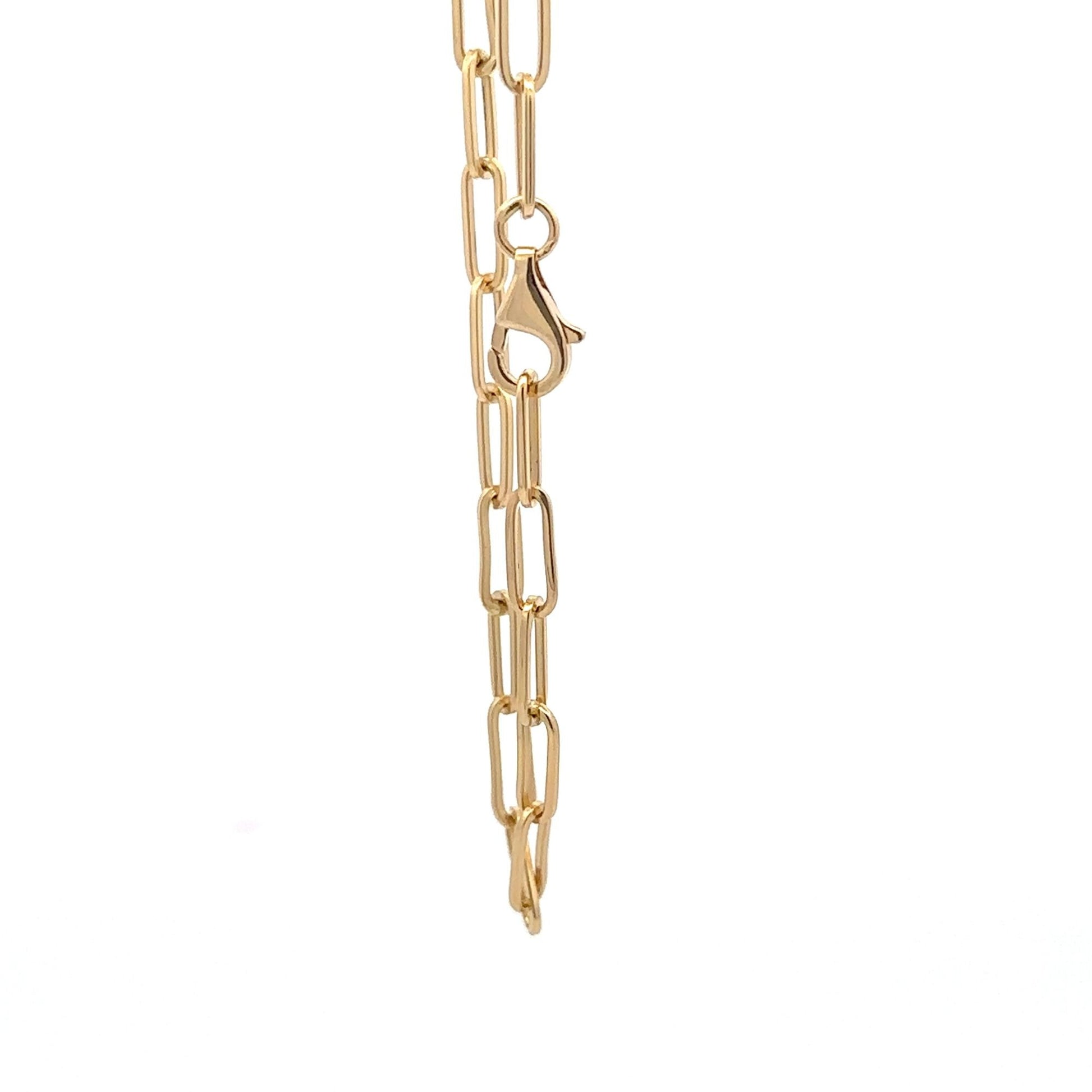 18K Gold Bracelet Paperclip Size 7.5 inches - Rafant