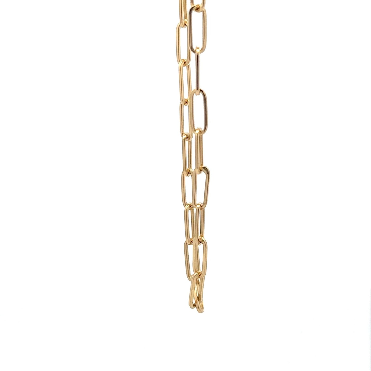 18K Gold Bracelet Paperclip Size 7.5 inches - Rafant
