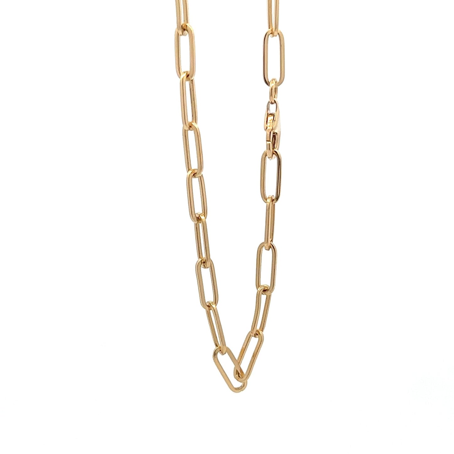 18K Gold Bracelet Paperclip Size 7.5 inches - Rafant