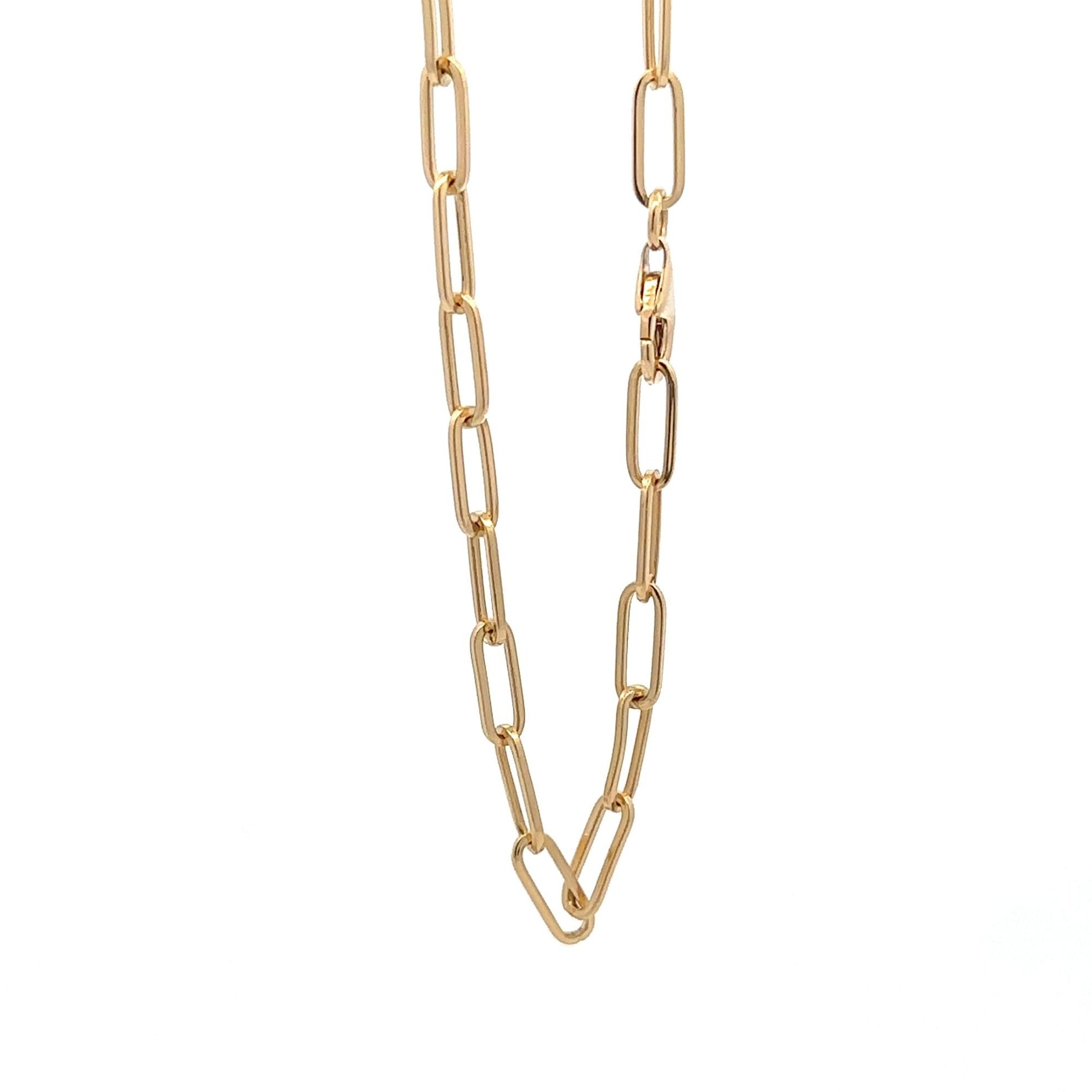 18K Gold Bracelet Paperclip Size 7.5 inches - Rafant