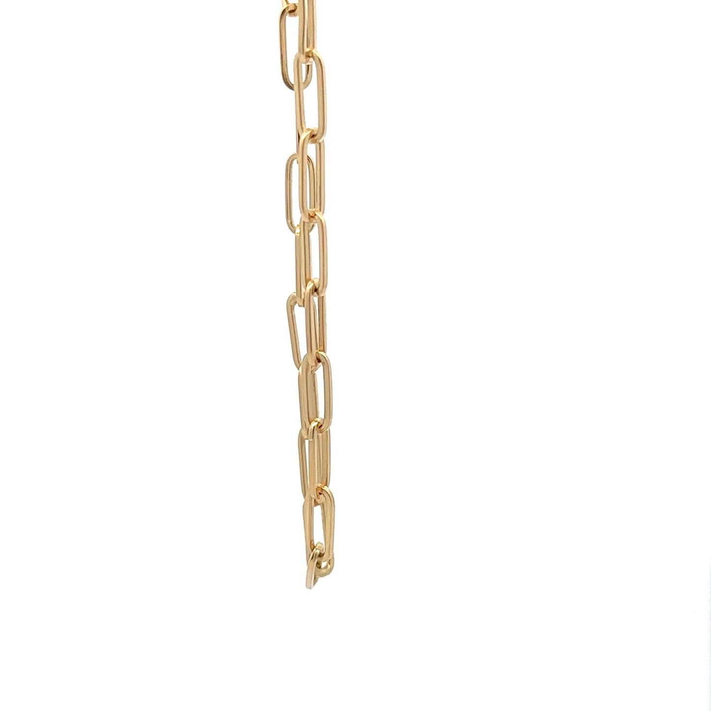 18K Gold Bracelet Paperclip Size 7.5 inches - Rafant