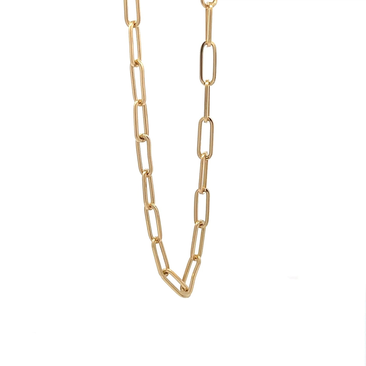 18K Gold Bracelet Paperclip Size 7.5 inches - Rafant