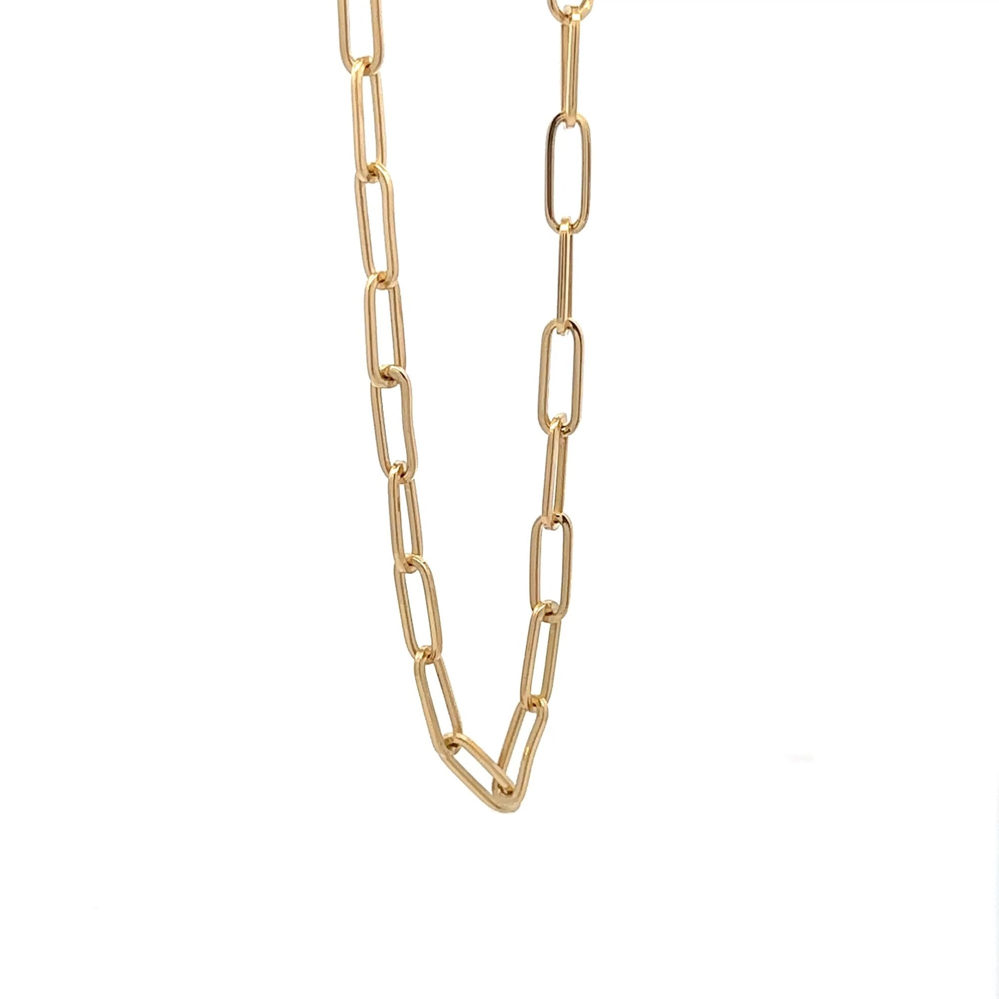 18K Gold Bracelet Paperclip Size 7.5 inches - Rafant