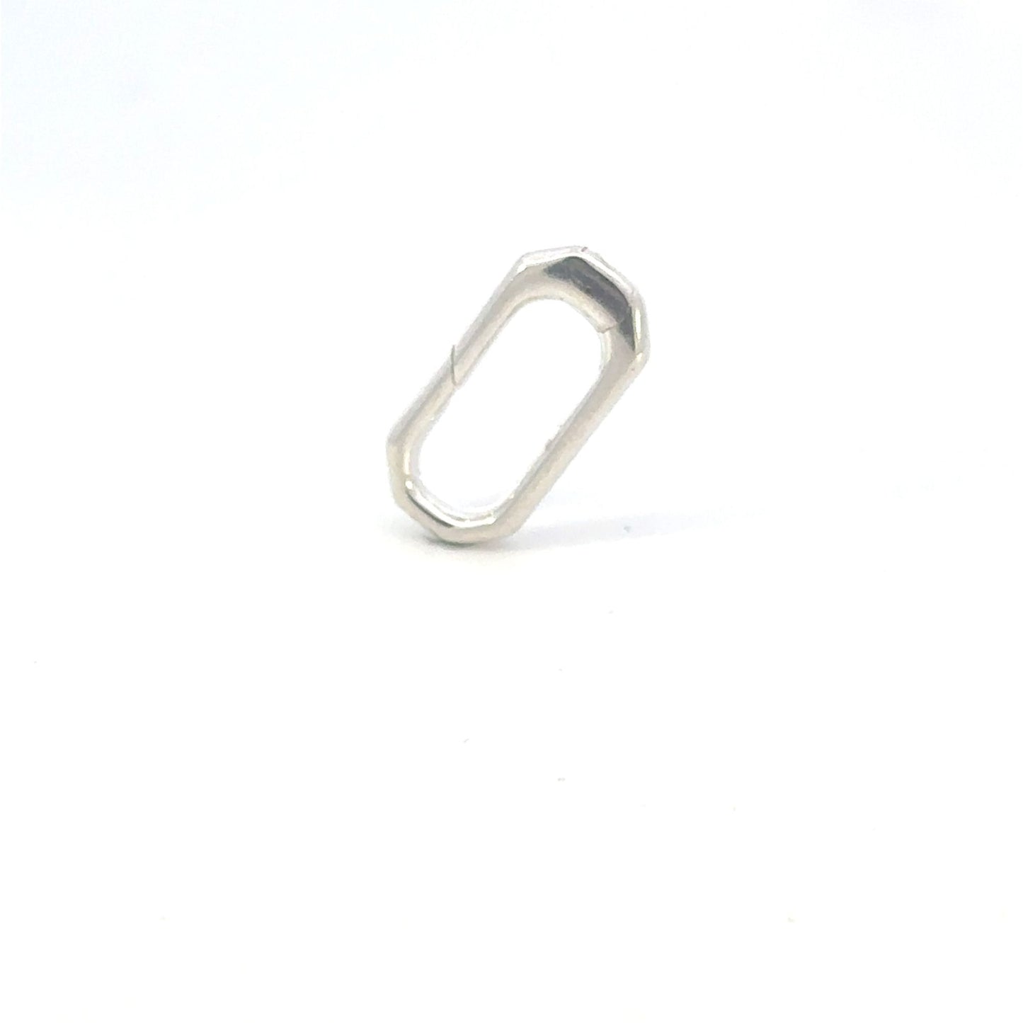 925 Sterling Silver Geometric Octagon Hinge Clasp | Push-In Charm Holder Connector