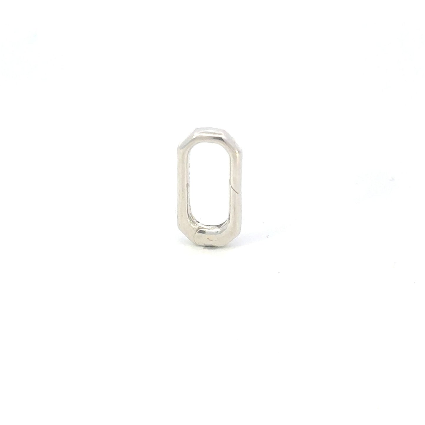 925 Sterling Silver Geometric Octagon Hinge Clasp | Push-In Charm Holder Connector