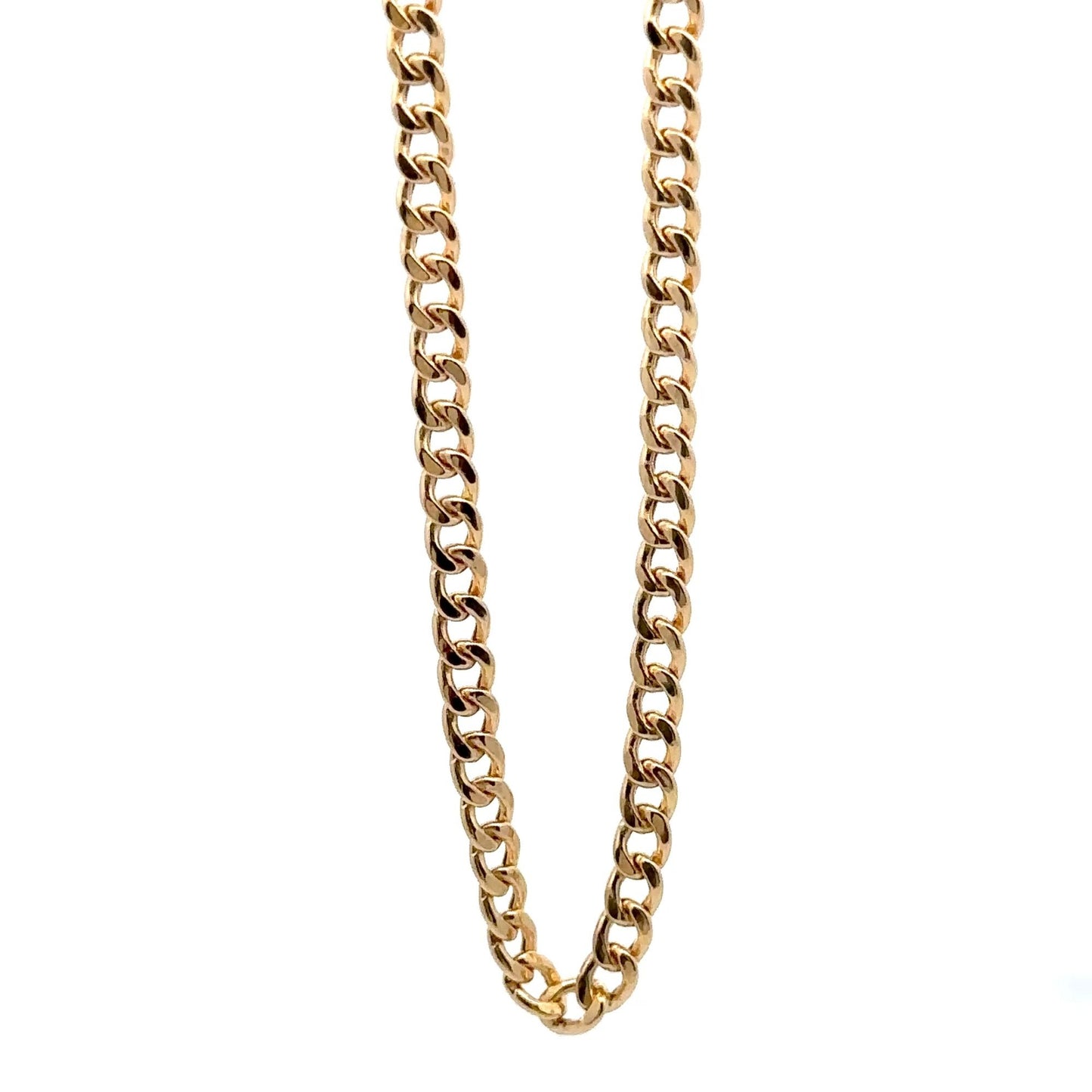 18K Gold Chain Curb Bracelet Size 7 inches - Rafant