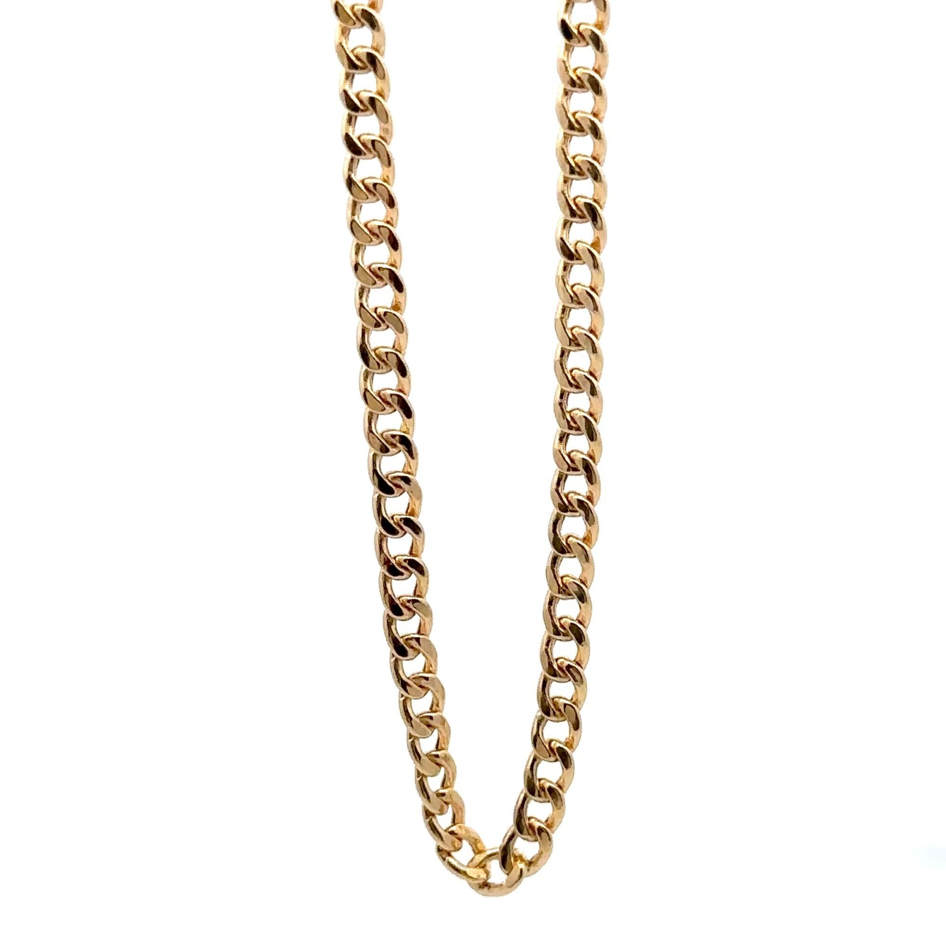18K Gold Chain Curb Bracelet Size 7 inches - Rafant