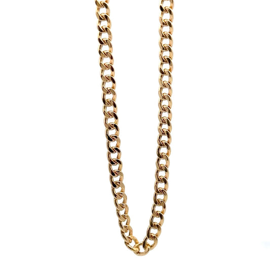 18K Gold Chain Curb Bracelet Size 7 inches - Rafant