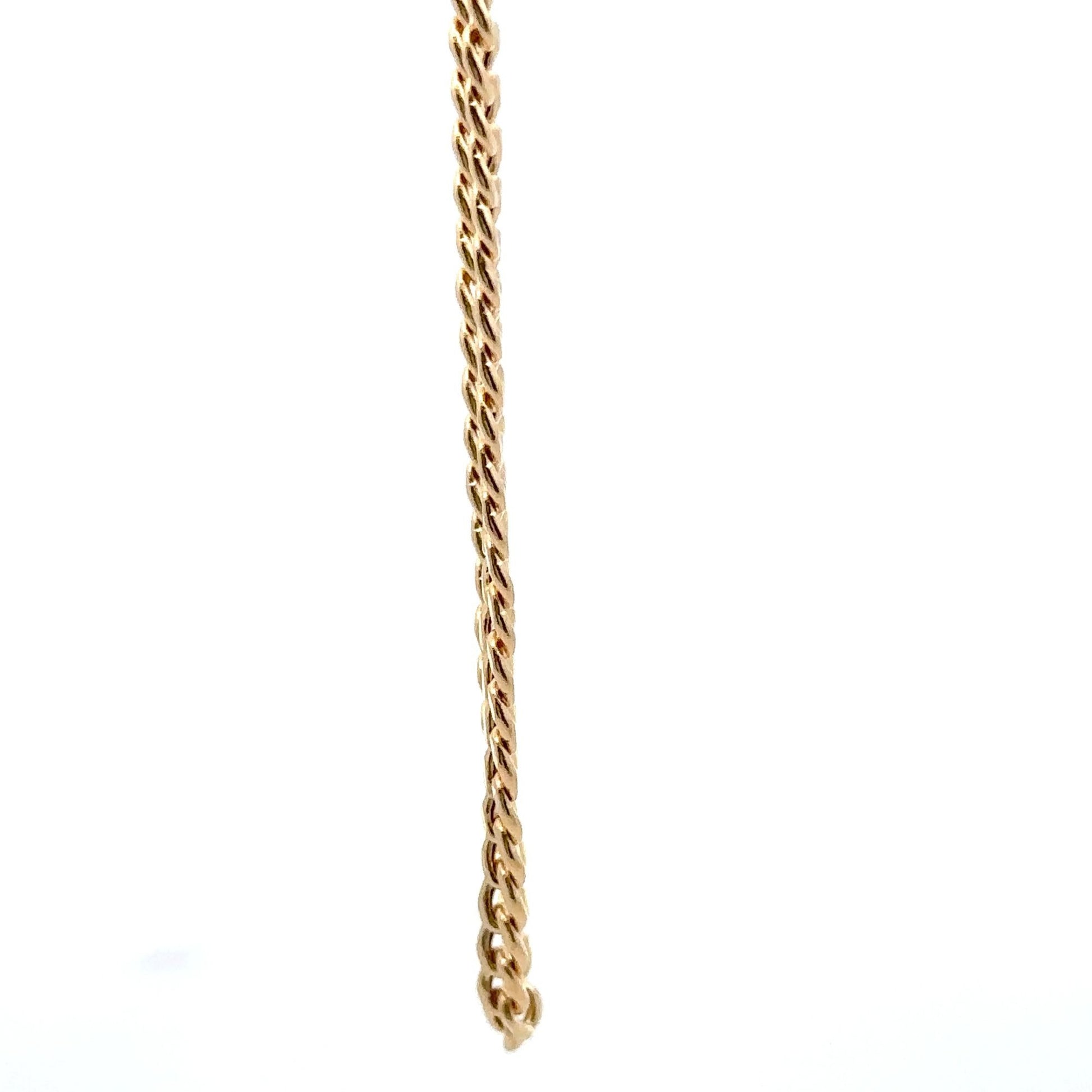 18K Gold Chain Curb Bracelet Size 7 inches - Rafant