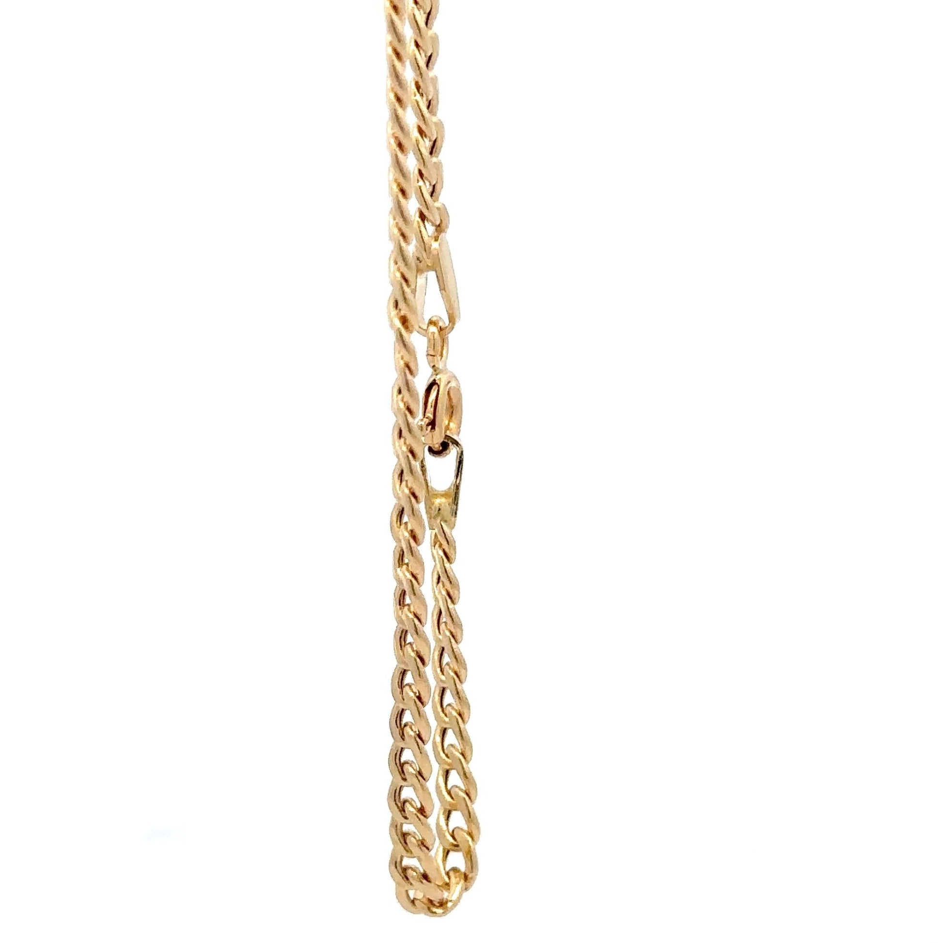 18K Gold Chain Curb Bracelet Size 7 inches - Rafant