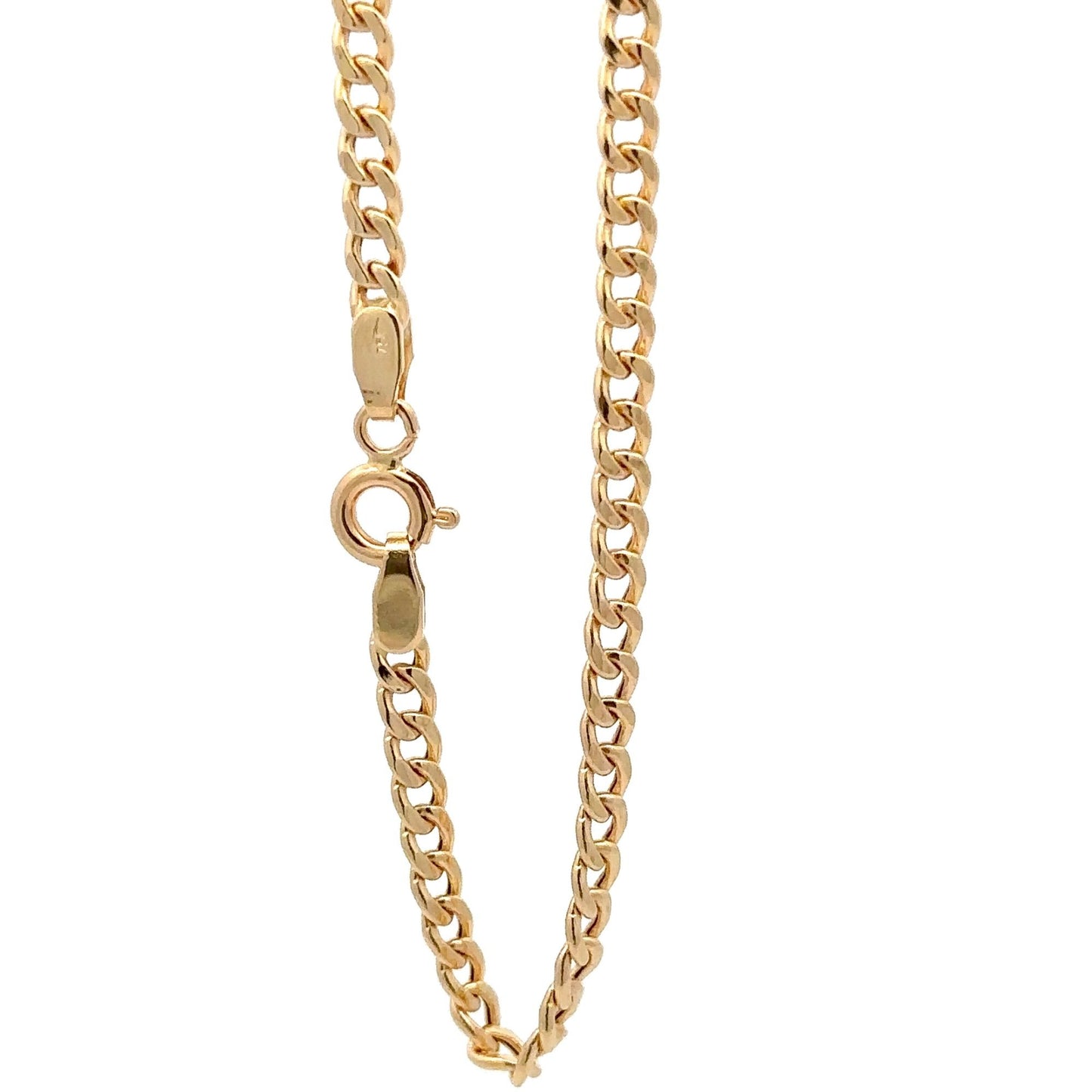 18K Gold Chain Curb Bracelet Size 7 inches - Rafant