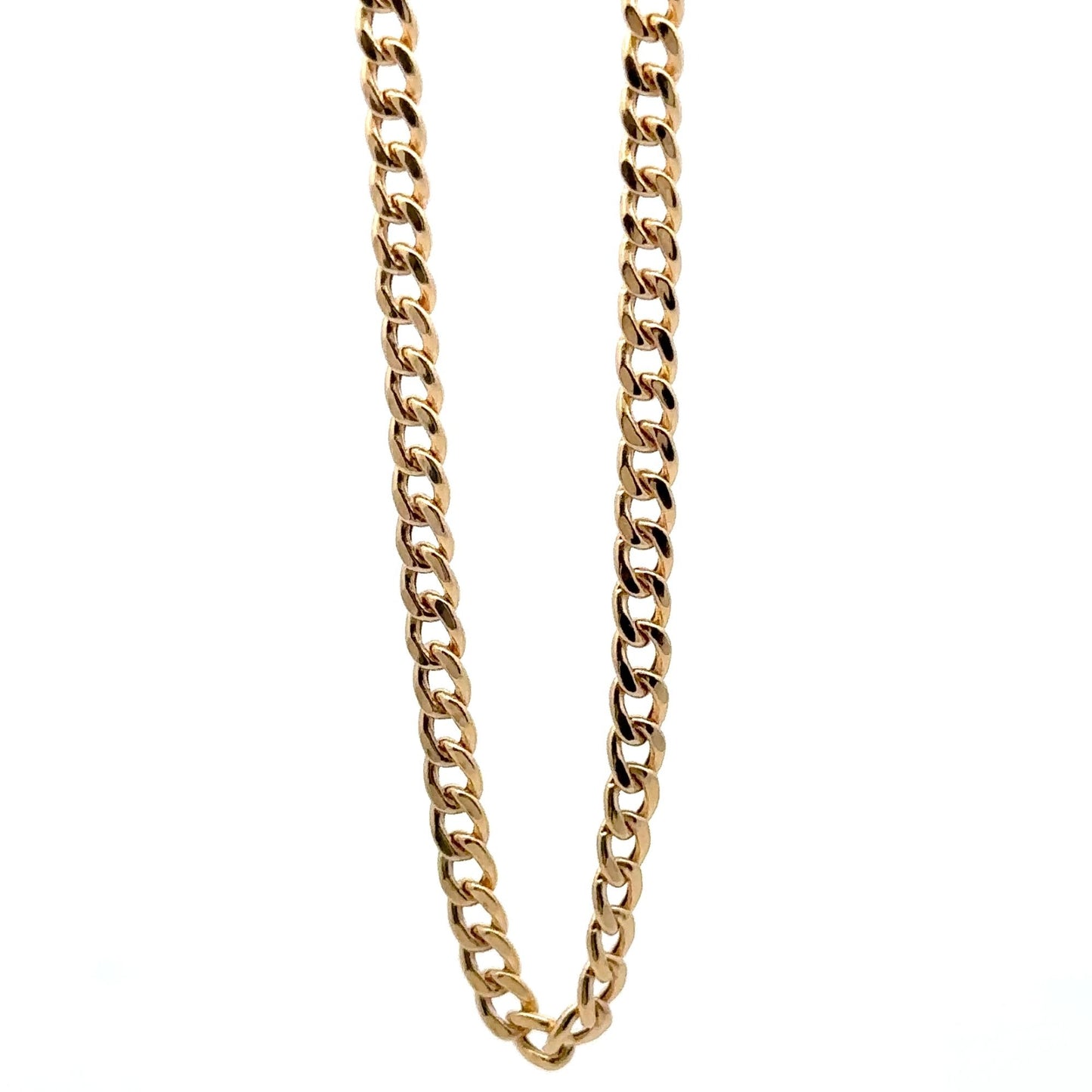 18K Gold Chain Curb Bracelet Size 7 inches - Rafant
