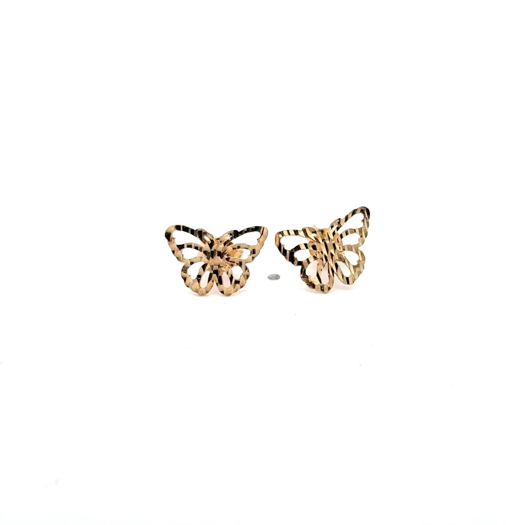 18K Gold Earrings Stud Butterfly - Rafant