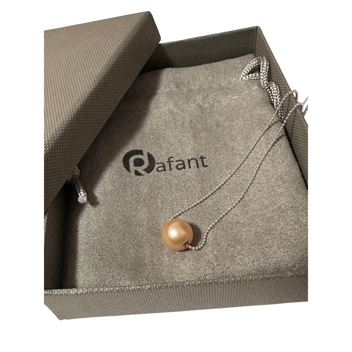 Gold-Orange Edison Pearl Pendant Necklace | Sterling Silver